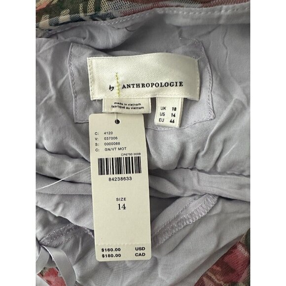 NWT Anthropologie High-Low Tulle Maxi Skirt 14 Floral Mesh Pink Green $160 - Picture 6 of 7